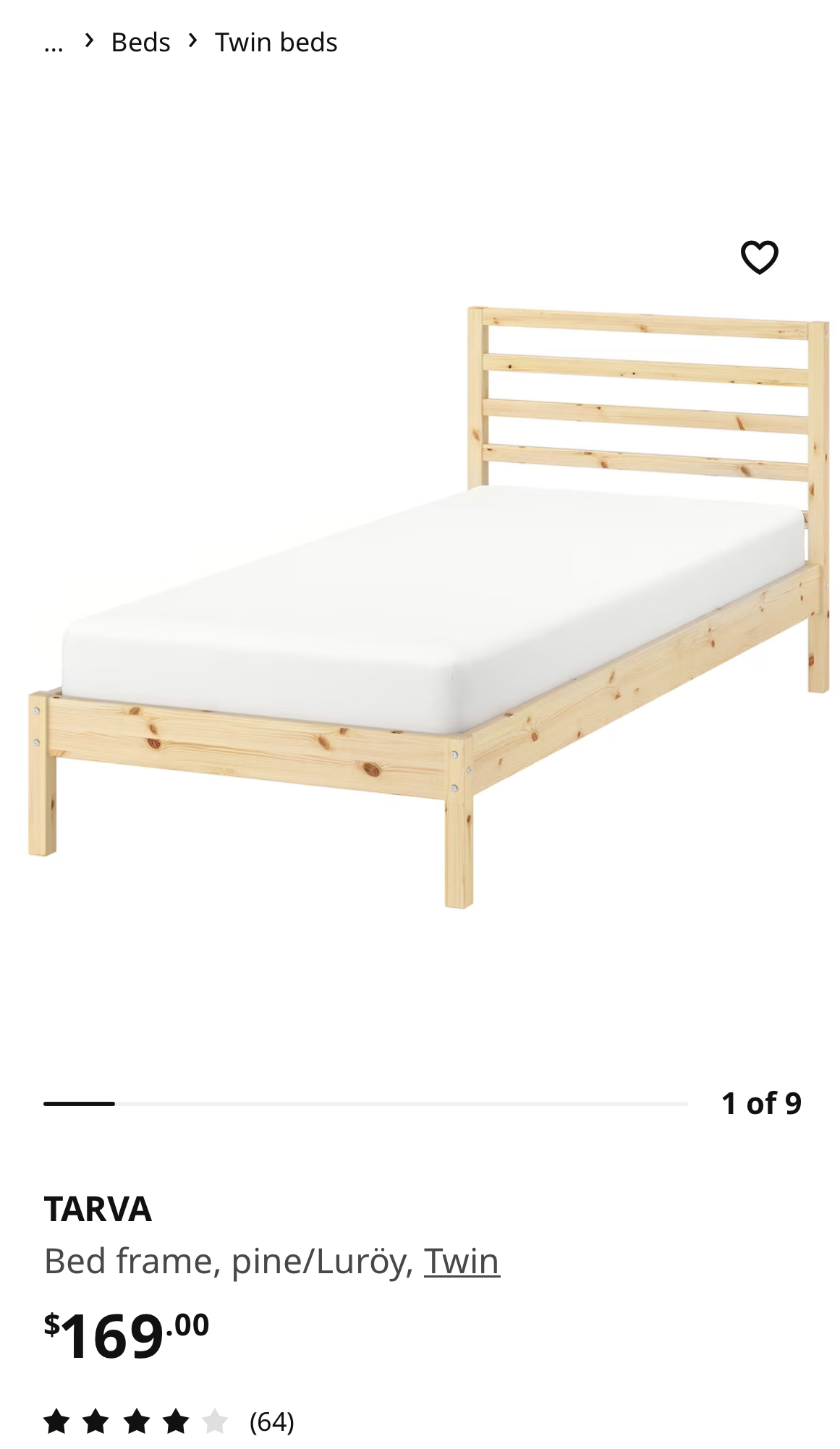 IKEA twin bed frame and mattress