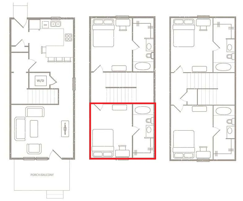 1 bedroom lease at Redpoint