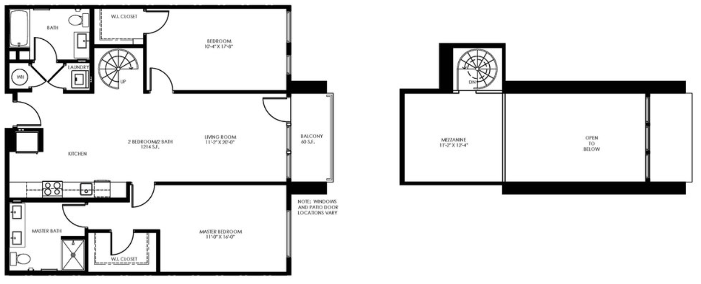 1 bedroom in 2b2b+loft apartment