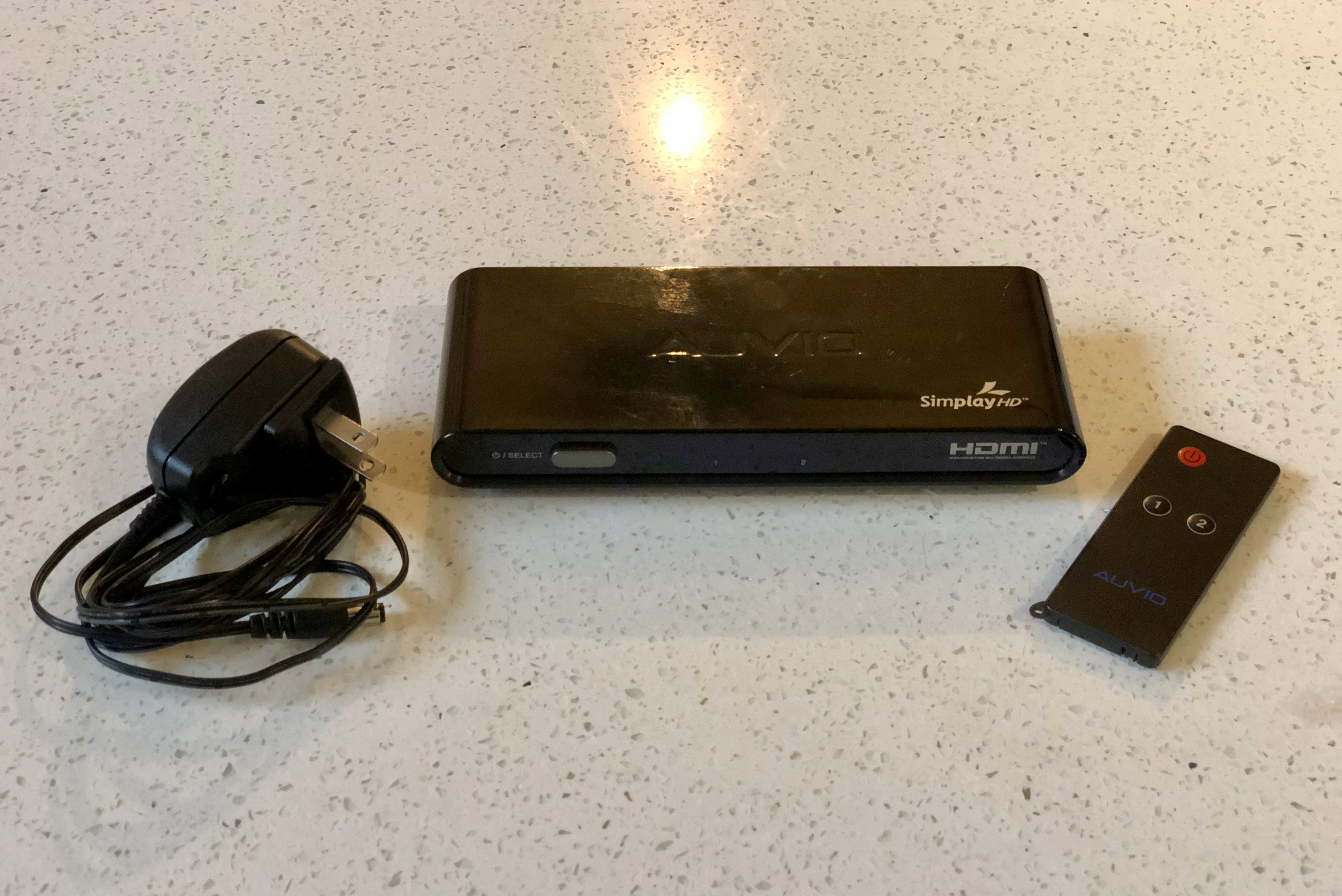 AUVIO 2-In/1-Out HDMI Selector Switch with Remote Control