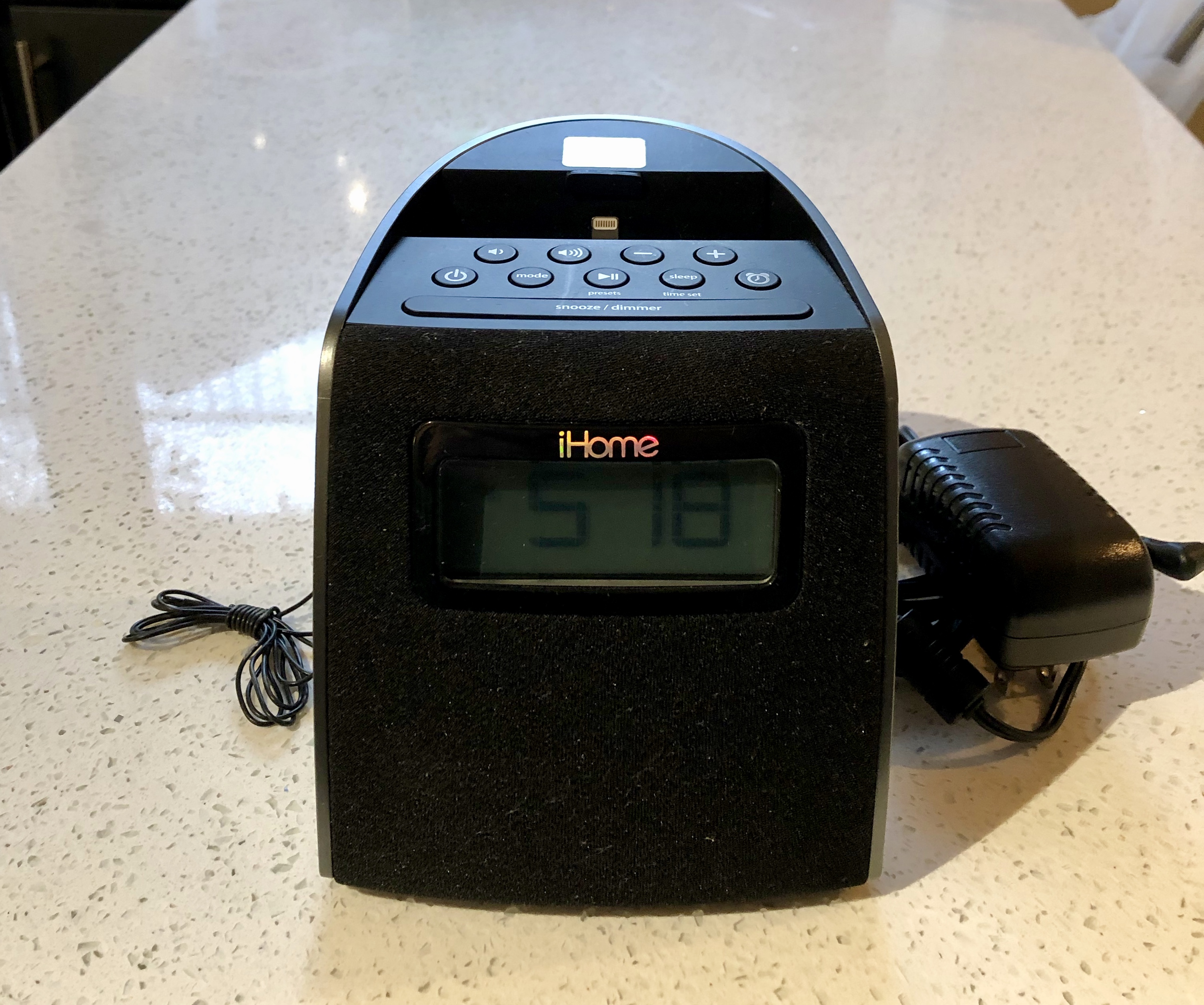 iHome Docking Clock Radio with Lightning Dock for iPhone/iPod